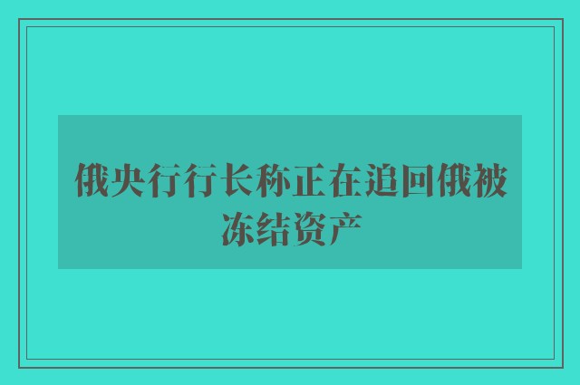 俄央行行长称正在追回俄被冻结资产