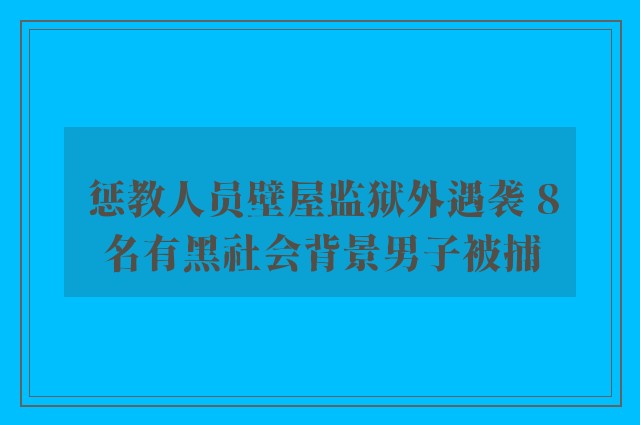 惩教人员壁屋监狱外遇袭 8名有黑社会背景男子被捕