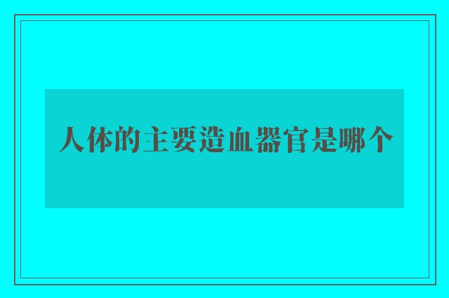 人体的主要造血器官是哪个