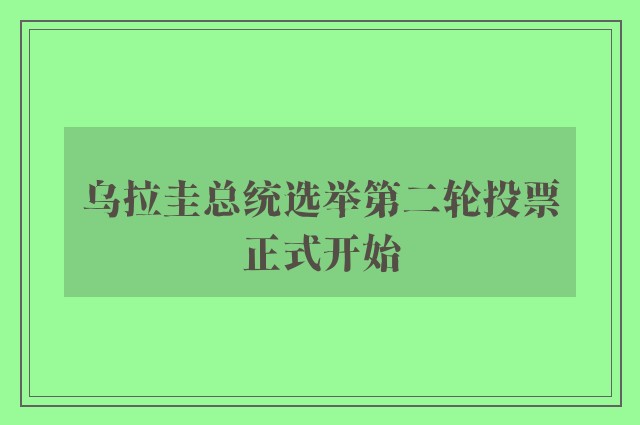 乌拉圭总统选举第二轮投票正式开始