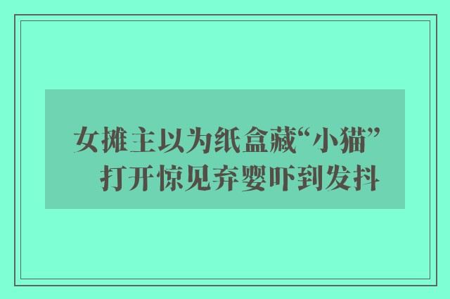 女摊主以为纸盒藏“小猫”　打开惊见弃婴吓到发抖