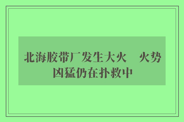 北海胶带厂发生大火　火势凶猛仍在扑救中