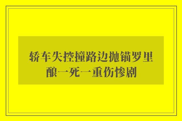 轿车失控撞路边抛锚罗里　酿一死一重伤惨剧