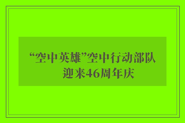 “空中英雄”空中行动部队　迎来46周年庆