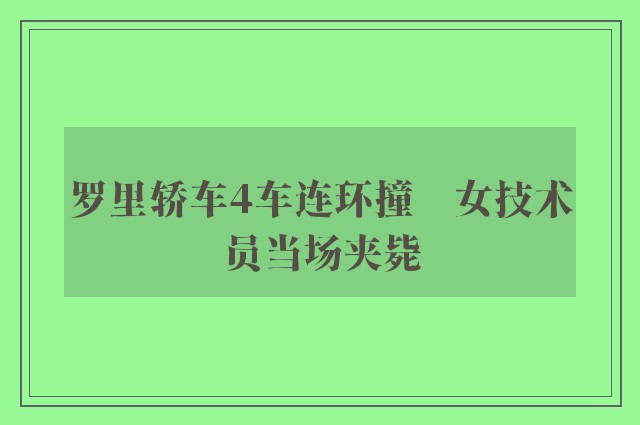 罗里轿车4车连环撞　女技术员当场夹毙